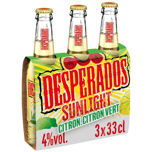 [3119789832584] DESPERADOS Sunlight Bière aromatisée citron et agave 3 x 33 cl