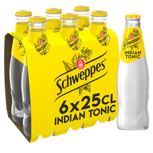 [3124480195166] SCHWEPPES Soda Indian Tonic con Extracto de Corteza de Quinquina 6 x 25 cl