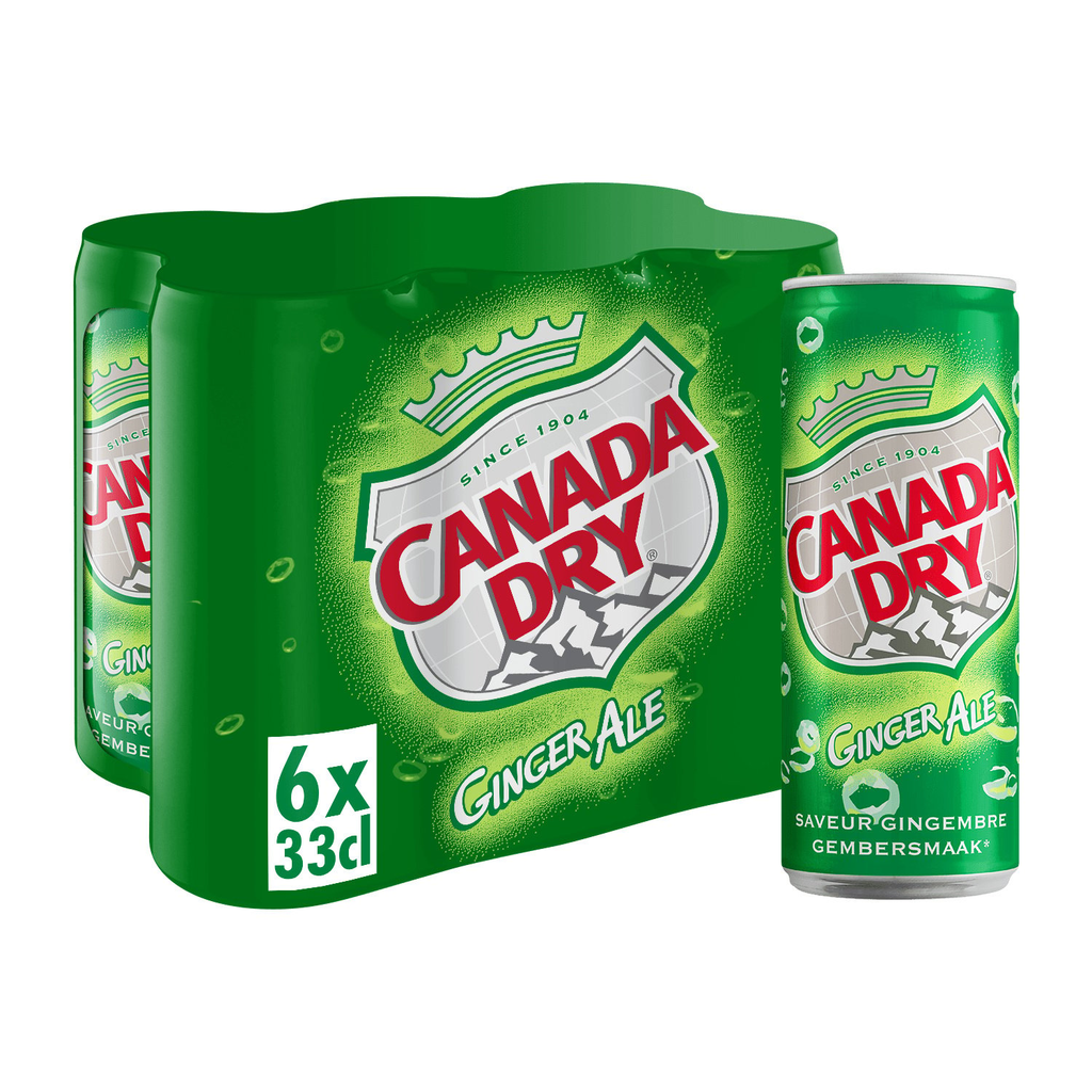 Canada Dry Boisson Gazeuse Rafraîchissante Saveur Gingembre Boîtes 6X33Cl