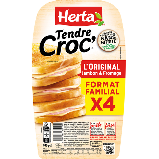 [3154230800514] HERTA Tendre Croc' Original Ham and Cheese 400 g