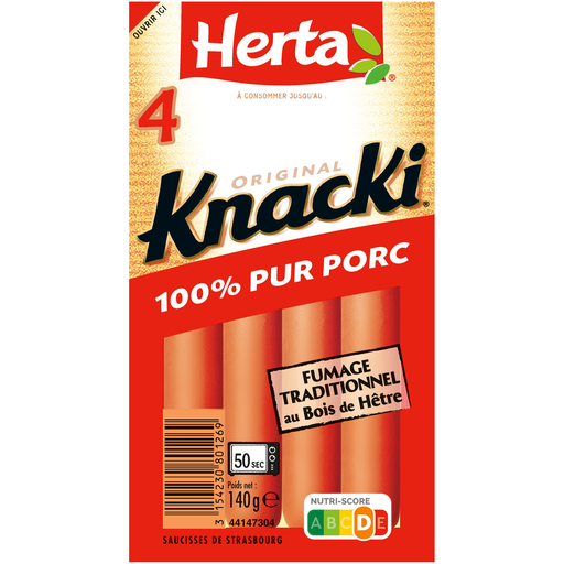 [3154230801269] HERTA Knacki Saucisses 100% pur porc 4 140 g