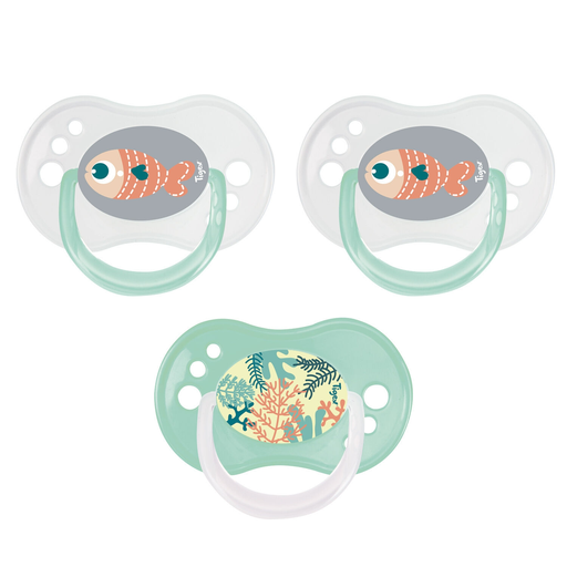[3159921227878] TIGEX 3 Pacifiers Day / Night NEW REVERSIBLE Silicone 6-18m Unisex 3-pack