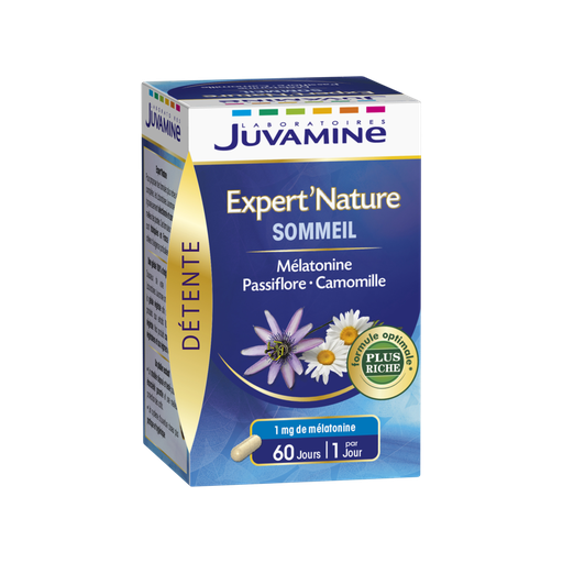 [3160920643880] JUVAMINE Expert Sommeil Réparateur Melatonina Passiflora Camomila 60 cápsulas 23g