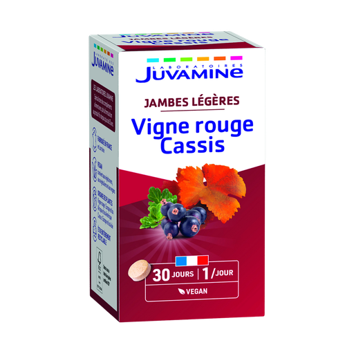 [3160920644627] JUVAMINE Suplemento Alimentar Pernas Leves Videira Vermelha e Groselha 30 cápsulas 10,1 g