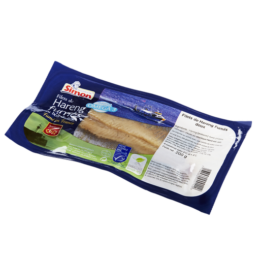 [3164060755557] SIMON Filetes de arenque fumado suave SAVEUR EN OR 200 g
