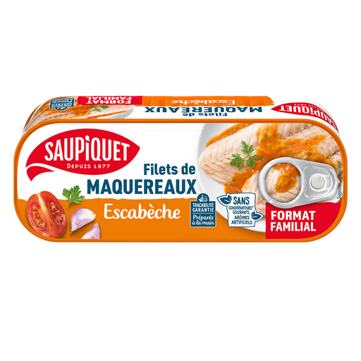 [3165950224214] SAUPIQUET Mackerel fillets in escabeche sauce 226 g