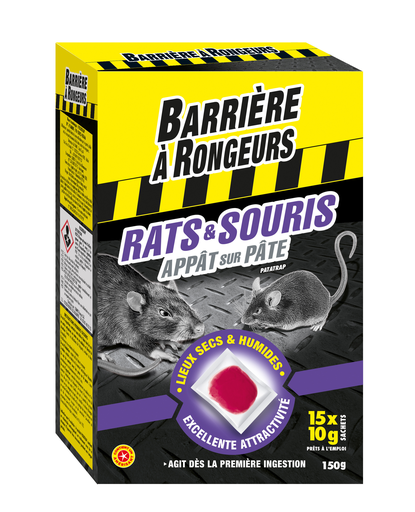 [3167770213355] BARRIERE A RONGEURS Anti rats and mice pasta bait 15 sachets of 10 g