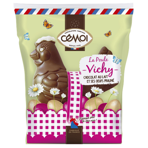 [3173286452805] CEMOI Galinha Vichy chocolate de leite e ovos praliné 154 g