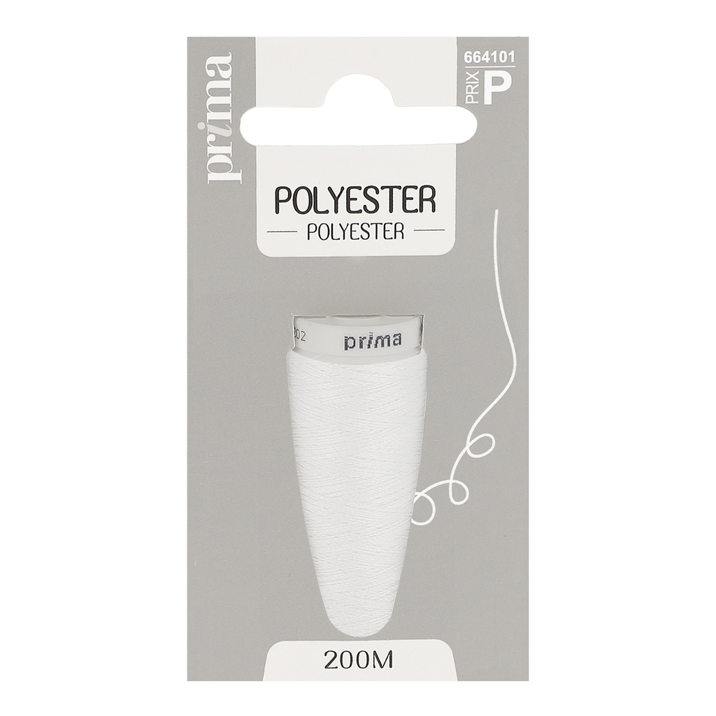 PRIMA Fil polyester blanc 200m
