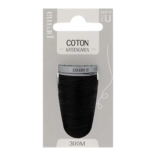 [3031446642100] PRIMA Thick cotton thread black 300m x1