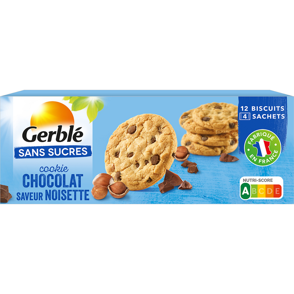 GERBLE Cookies con pepitas de chocolate y avellana 130 g