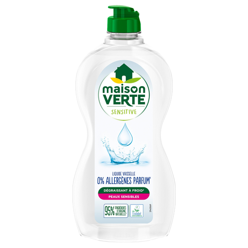 [3178041363242] MAISON VERTE Dishwashing Liquid 0% Allergens Fragrance Cold Degreasing Hypoallergenic Sensitive Skin 500 ml