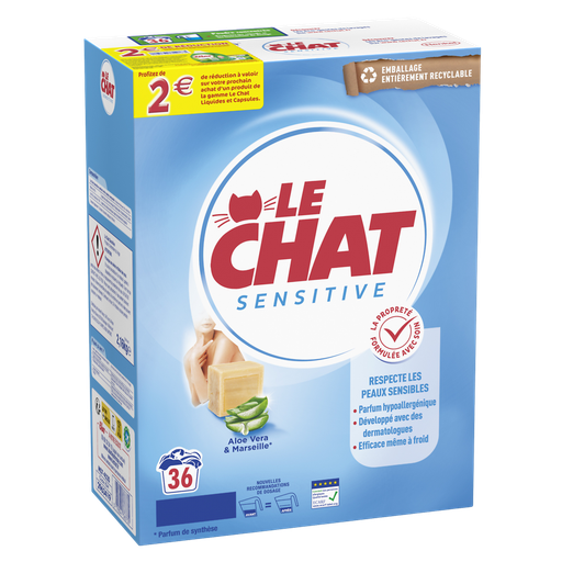 [3178041363730] LE CHAT Detergente en Polvo Sensitive 36 lavados 2.16 kg