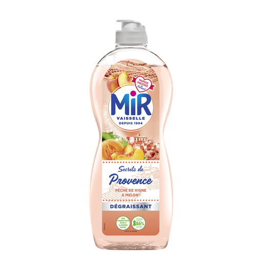 [3178041364027] MIR Dishwashing liquid degreaser Secrets de Provence Vine Peach and Melon 650 ml