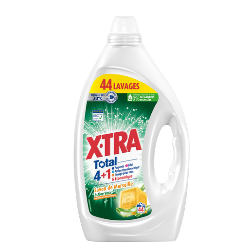 [3178041364164] X-TRA Liquid Detergent Total 4+1 Sensitive Skin Marseille Soap and Aloe Vera 1.98 L