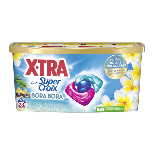 [3178041364324] SUPER CROIX Lessive Capsules Bora Fleurs de Monoï et Lait d'Aloe 28capsules