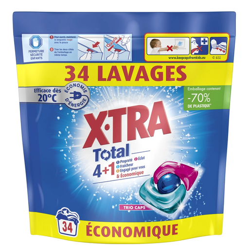 [3178041364454] X-TRA Lessive capsules Total 4+1 34 lavages