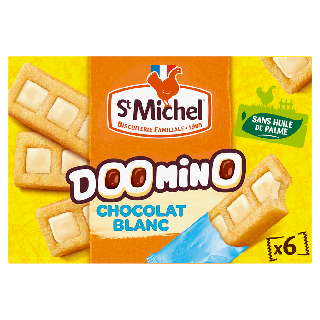 ST MICHEL Doomino Gâteaux nappés au chocolat blanc 180 g
