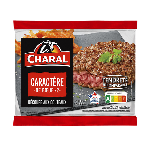 [3181238978884] CHARAL Caractère de bœuf découpe aux couteaux 2 x 120 g