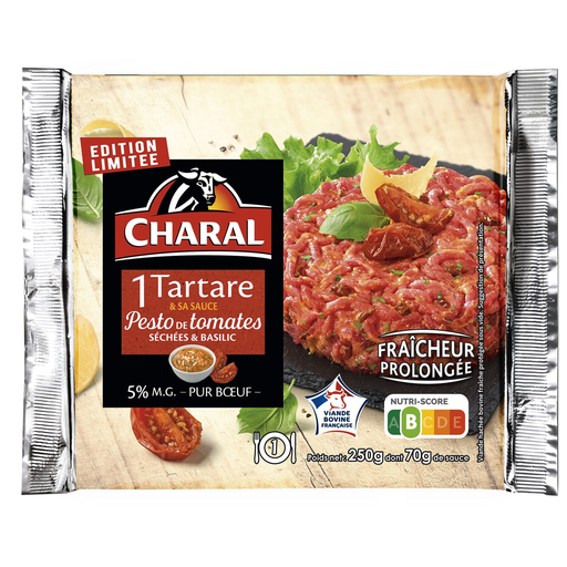 [3181238981945] CHARAL Tártaro de vaca com molho pesto de tomate 250 g