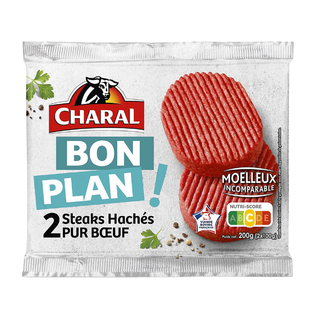 CHARAL Hambúrguer de vaca Bon Plan 2 x 100 g