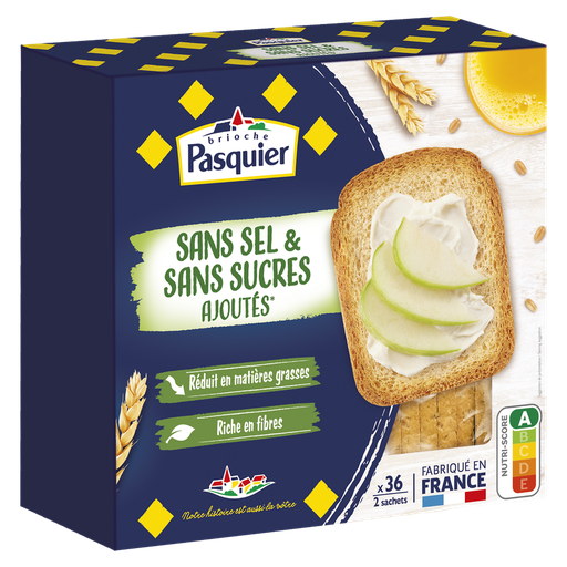 [3182189999805] PASQUIER No Salt and No Added Sugar Rusks 300 g