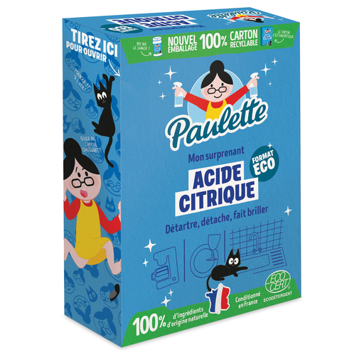 [3183940322610] PAULETTE Nettoyant Ménager Multi-usages Détartrant Anticalcaire Acide Citrique 800 g
