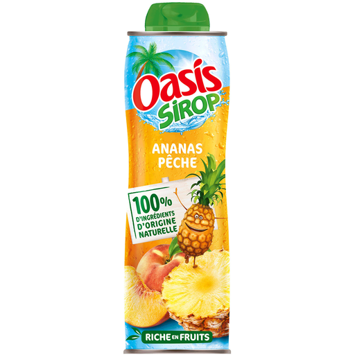 [3217690063292] OASIS Sirop goût ananas pêche 0.6 L