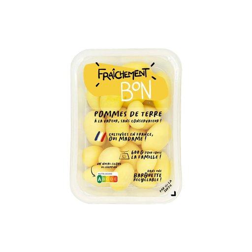 [3227290000764] FRAICHEMENT CUIT Batatas Inteiras Cozidas Sem Pele 600 g