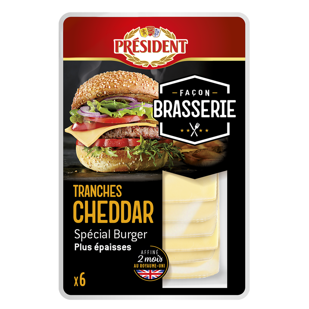 PRESIDENT Cheddar en tranches façon brasserie 200 g