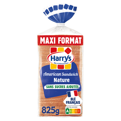 [3228857002191] HARRY'S Pan De Molde American Sandwich Nature Sin Azúcares Añadidos 825 g