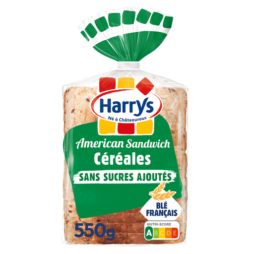 [3228857002221] HARRY'S Pan de molde con cereales sin azúcares añadidos American Sandwich 14 rebanadas