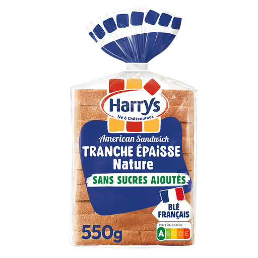 [3228857002238] HARRY'S Pan de molde nature rebanadas gruesas American Sandwich 550 g