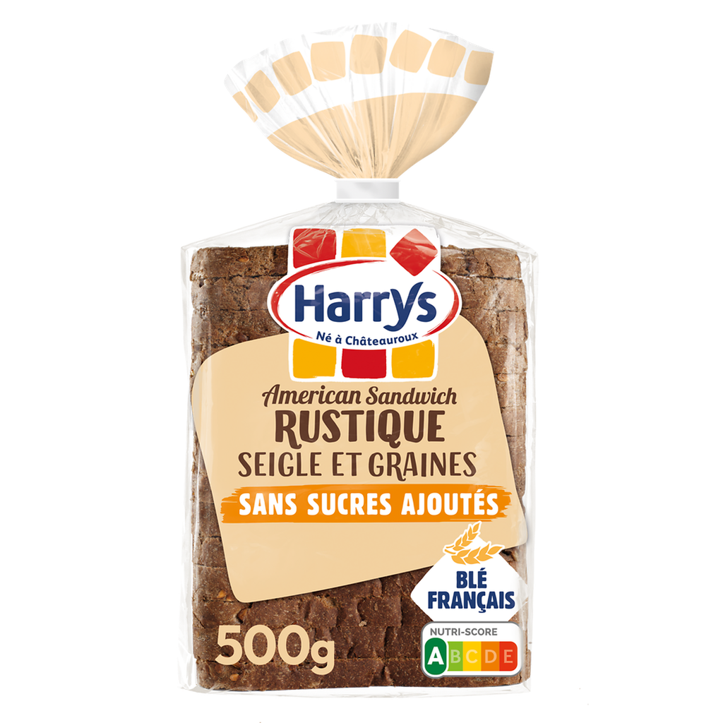 HARRY'S American Sandwich rustique pão de forma centeio e sementes 500 g