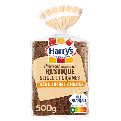 [3228857002245] HARRY'S American Sandwich rustique pan de molde centeno y semillas 500 g