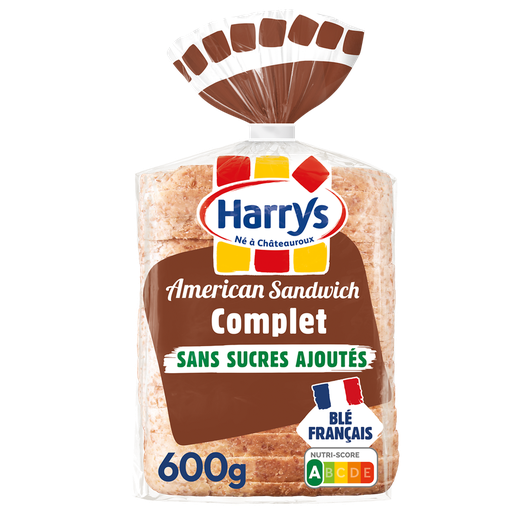 [3228857002344] HARRY'S Pan de molde integral sin azúcares añadidos American Sandwich 14 rebanadas