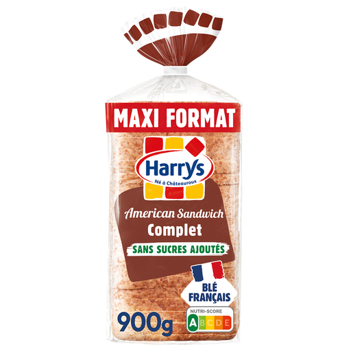 [3228857002351] HARRY'S Pan de Molde American Sandwich Integral Sin Azúcares Añadidos 900 g