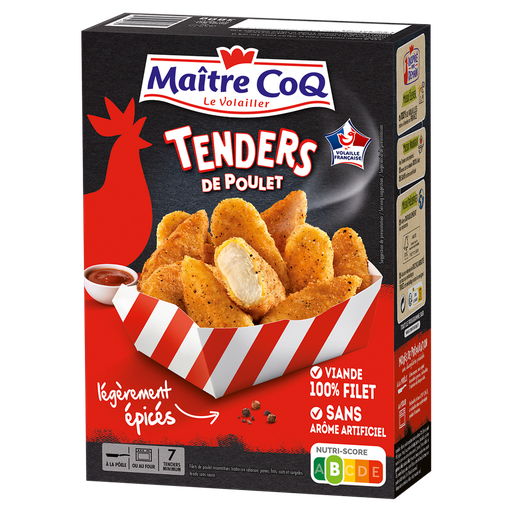 [3230890004537] MAITRE COQ Tenders de filet de poulet épicés 380 g
