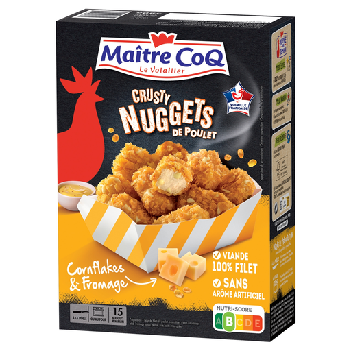 [3230890004544] MAITRE COQ Crusty Nuggets de pollo con copos de maíz y queso 380 g