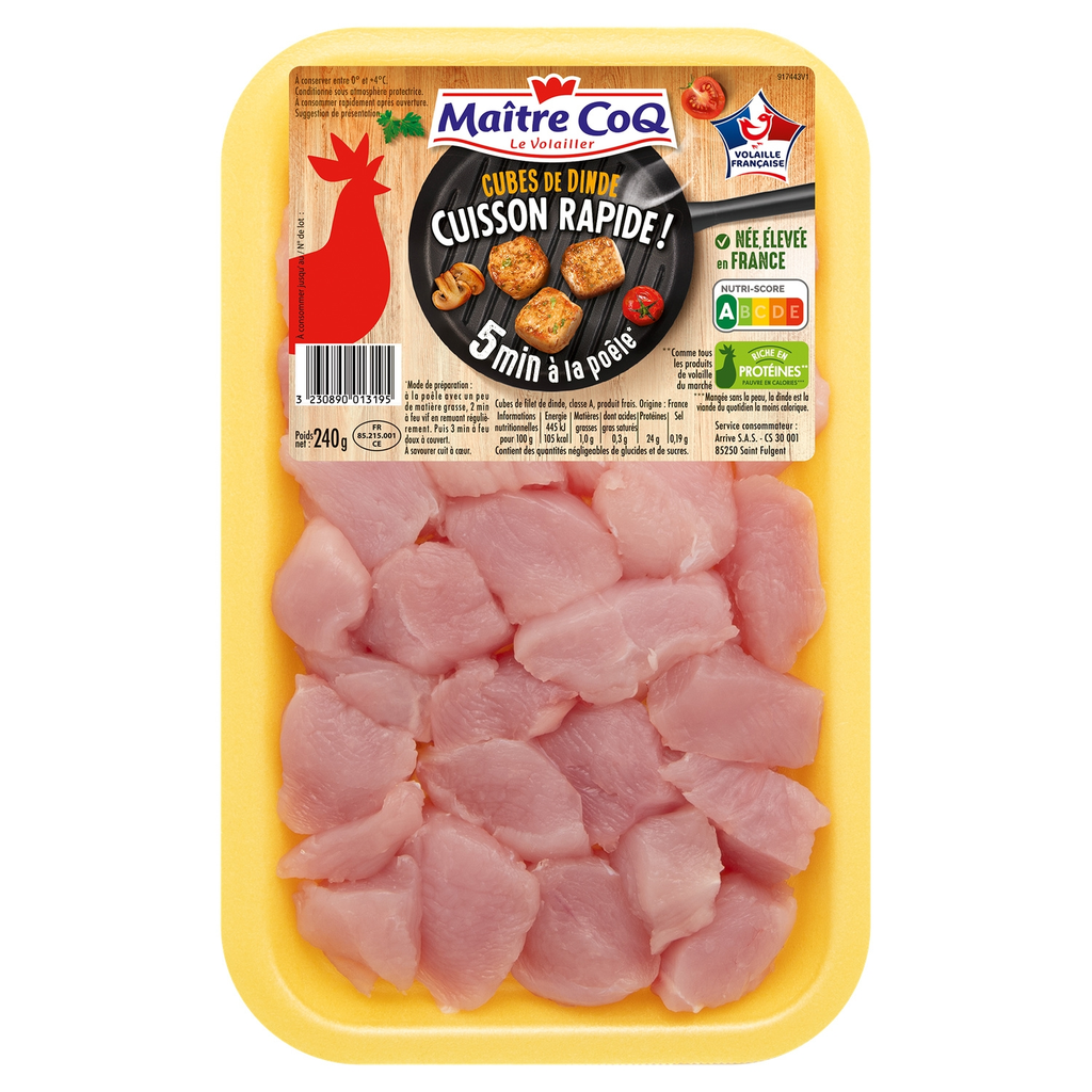 MAITRE COQ Cubos de peito de peru, embalagem 240 g