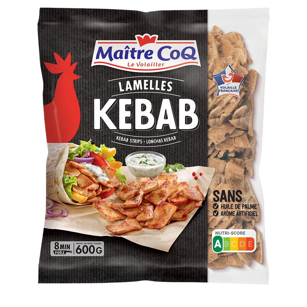 MAITRE COQ Lamelles de Kebab cuites 600 g