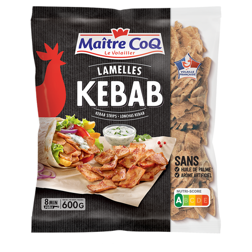 [3230890015243] MAITRE COQ Lamelles de Kebab cuites 600 g