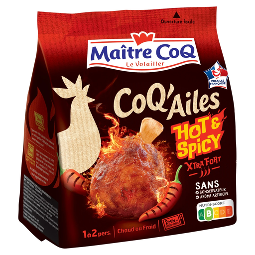 [3230890015489] MAITRE COQ Coq'ailes Hot & Spicy Xtra Fort 250g