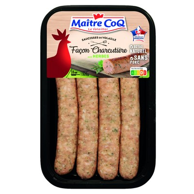 MAÎTRE COQ Saucisses de volaille aux herbes 320 g