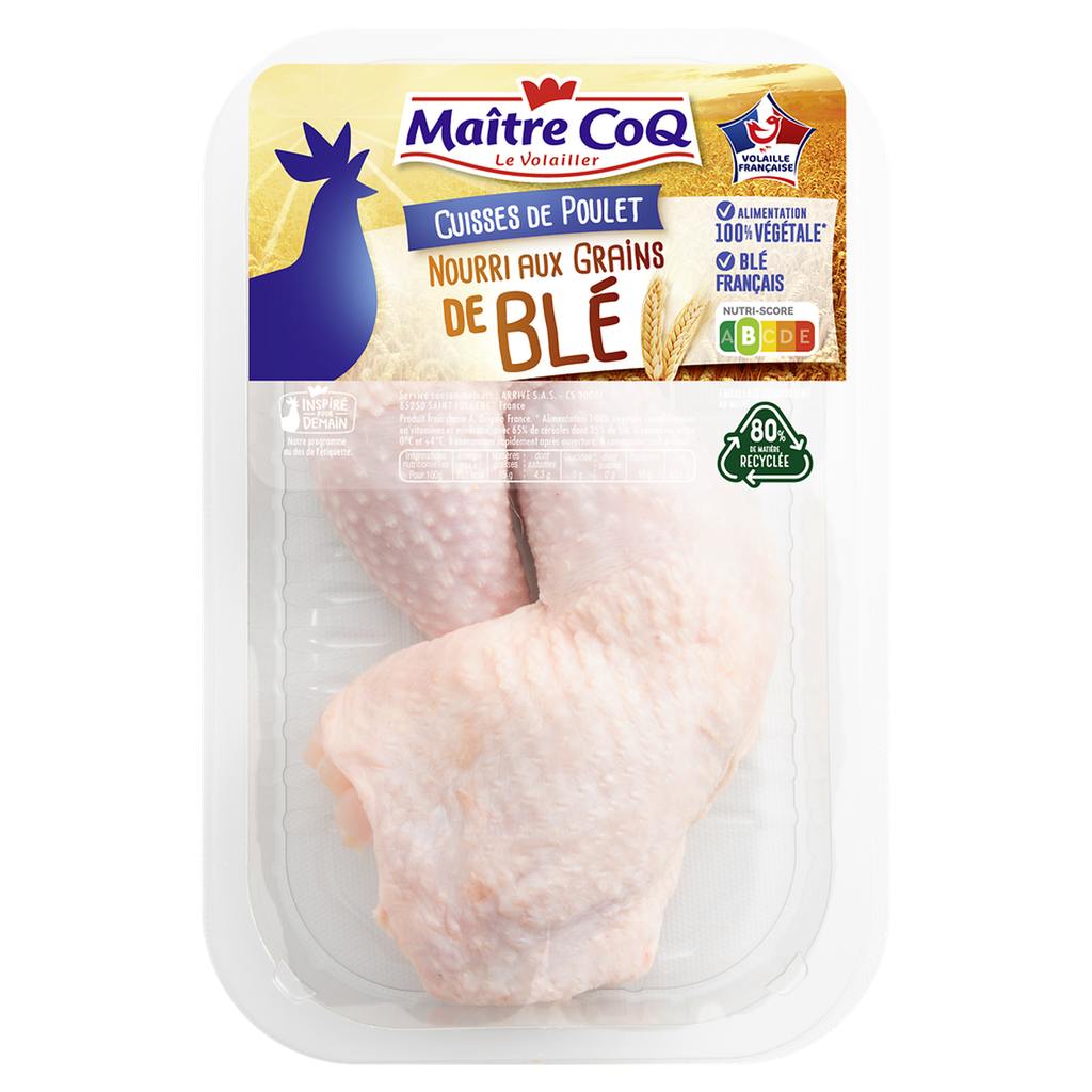 MAITRE COQ Muslo de pollo blanco alimentado con trigo 500 g