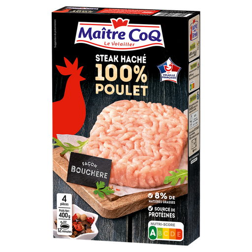 [3230890050794] MAITRE COQ Hamburguesa de pollo 100% estilo carnicero 400 g