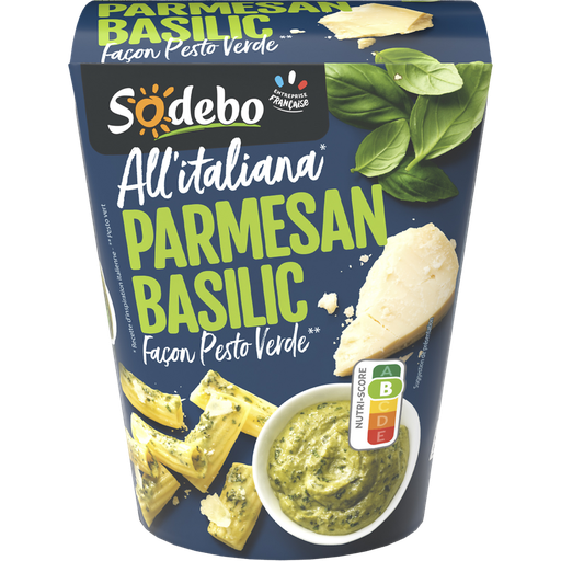 [3242271000397] SODEBO Box all'italiana rigatoni parmesan and basil pesto verde style 280 g