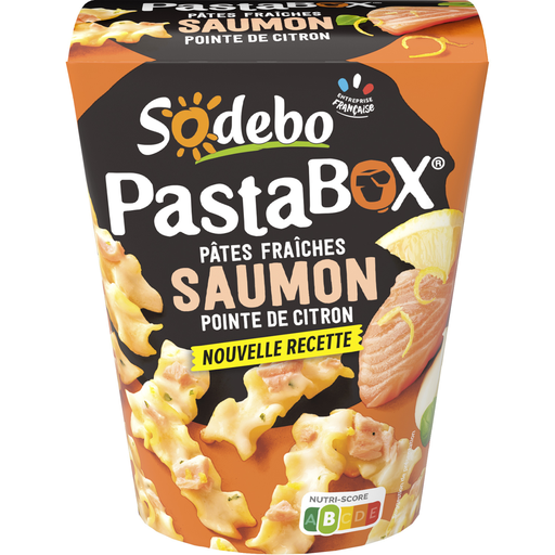 [3242272270454] SODEBO Pastabox fusilli with salmon 300 g