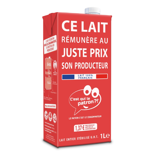 [3248340056449] C'EST QUI LE PATRON Whole UHT Sterilized Milk 6 x 1 L