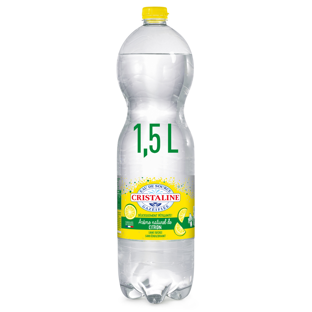 CRISTALINE Sparkling Spring Water Lemon Flavored 1.5 L